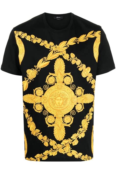 versace t shirt black gold|hi shirts ru versace.